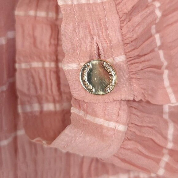 TORY BURCH Women's Top Size 6 SILK Blend Pink Chiffon LS Off‎ Shoulder 13121197 - Picture 12 of 15